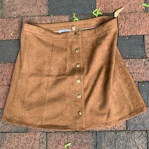 Dex suede button up mini skirt